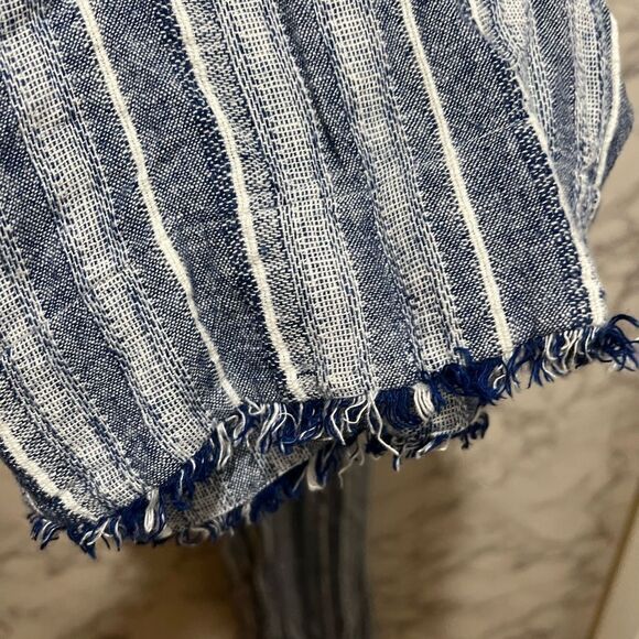 Cloth & Stone Striped Fray Hem Linen Jumpsuit - Picture 6 of 8